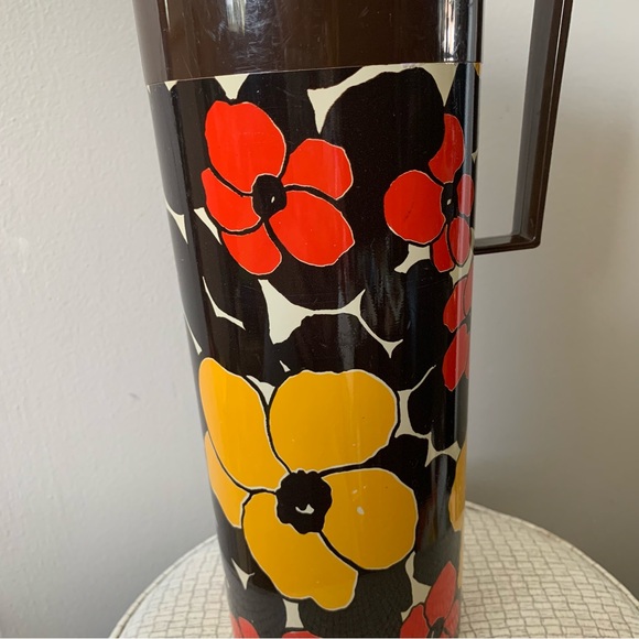 Vintage Aladdin Beverage Butler with orange and yellow floral print - Picture 6 of 10